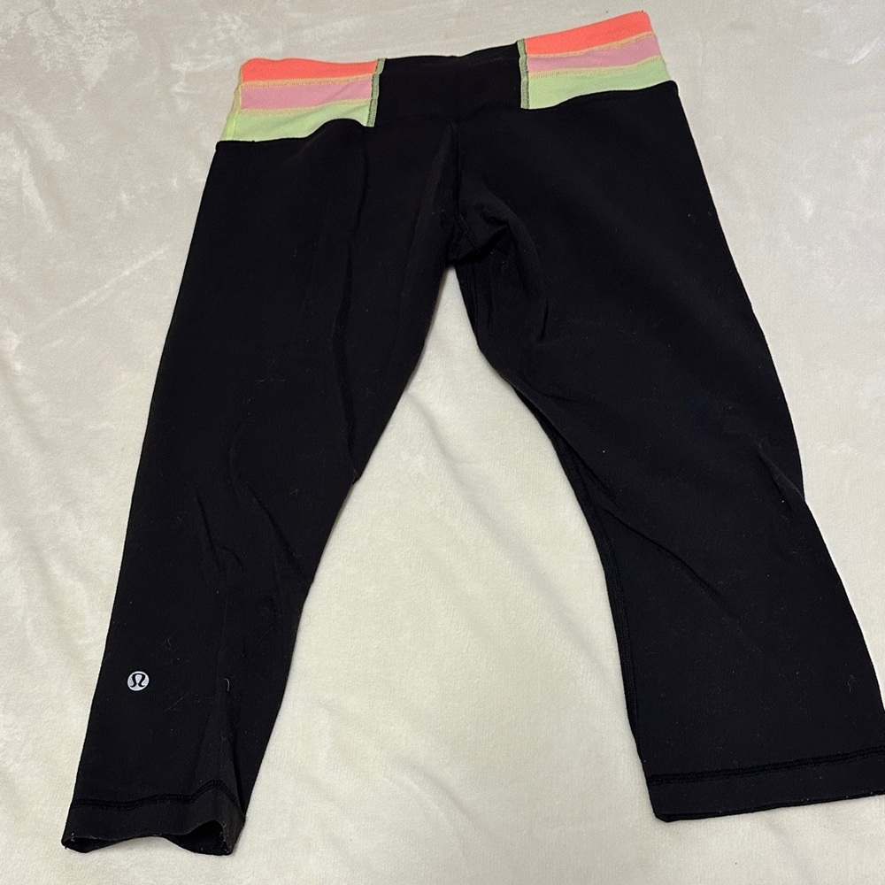 lululemon athletica reversible Leggings with Neon Accents